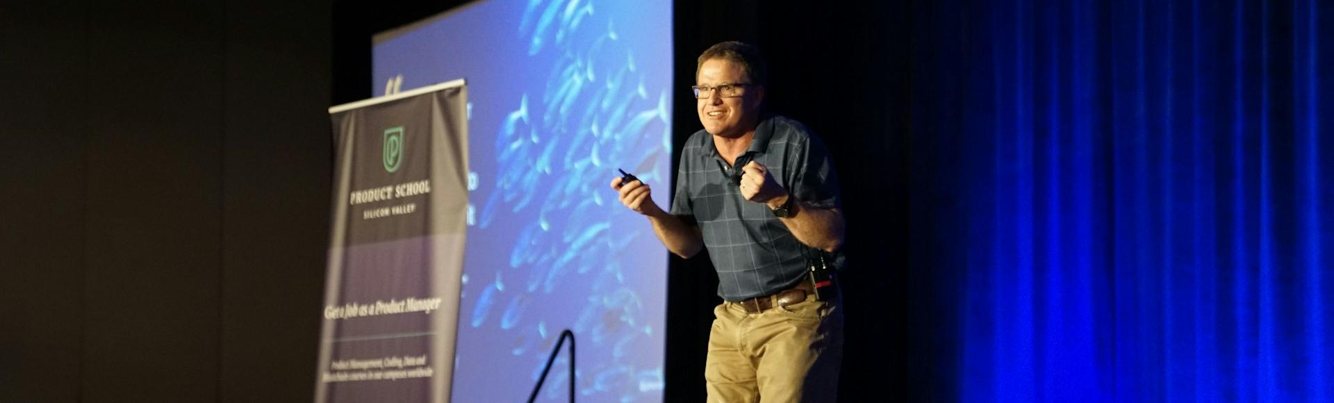 man standing on stage